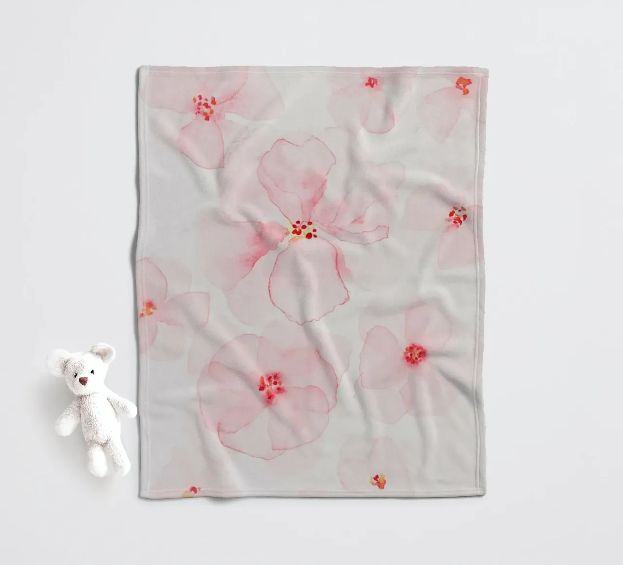 Pittura astratta di fiori - Rosa floreale coperta in pile da Ingrid Beddoes