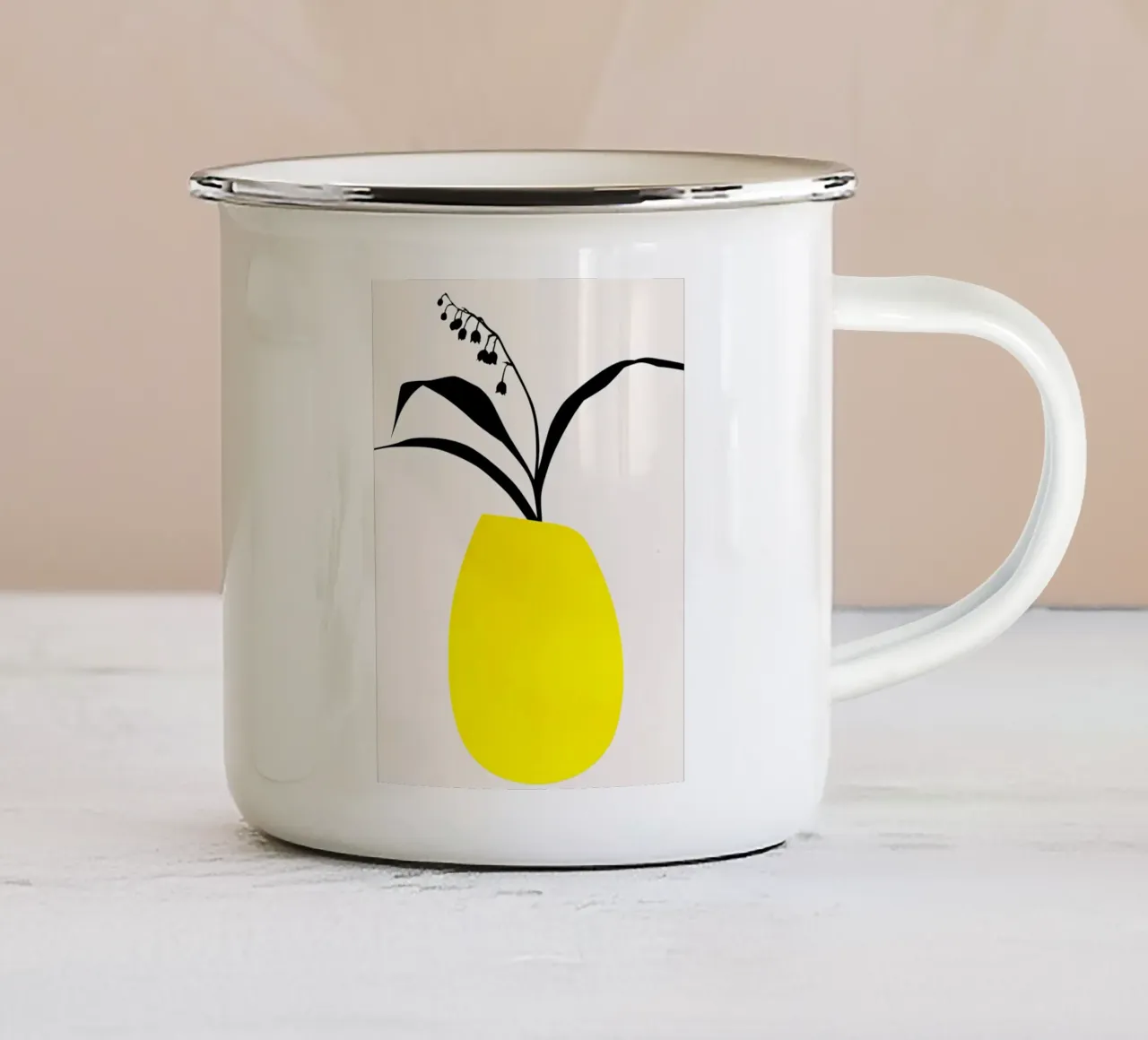 Ninfee tazza in smalto da mitom