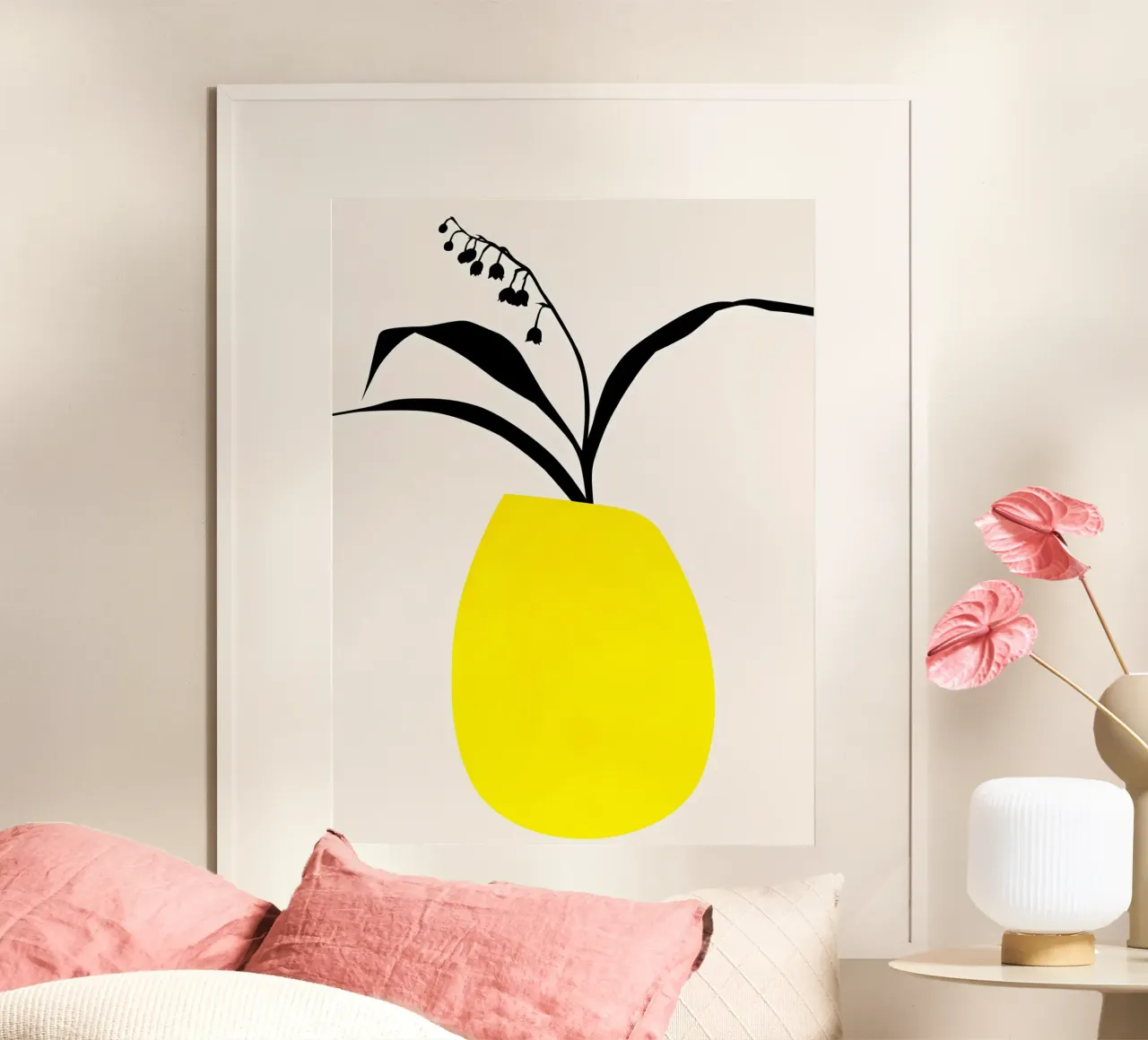 Ninfee poster con telaio in alluminio da mitom