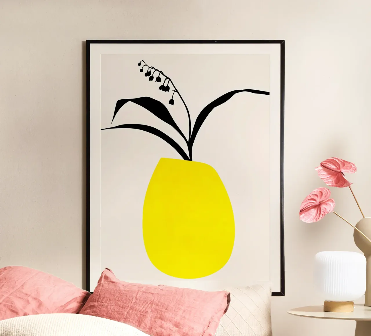 Ninfee poster con telaio in alluminio da mitom