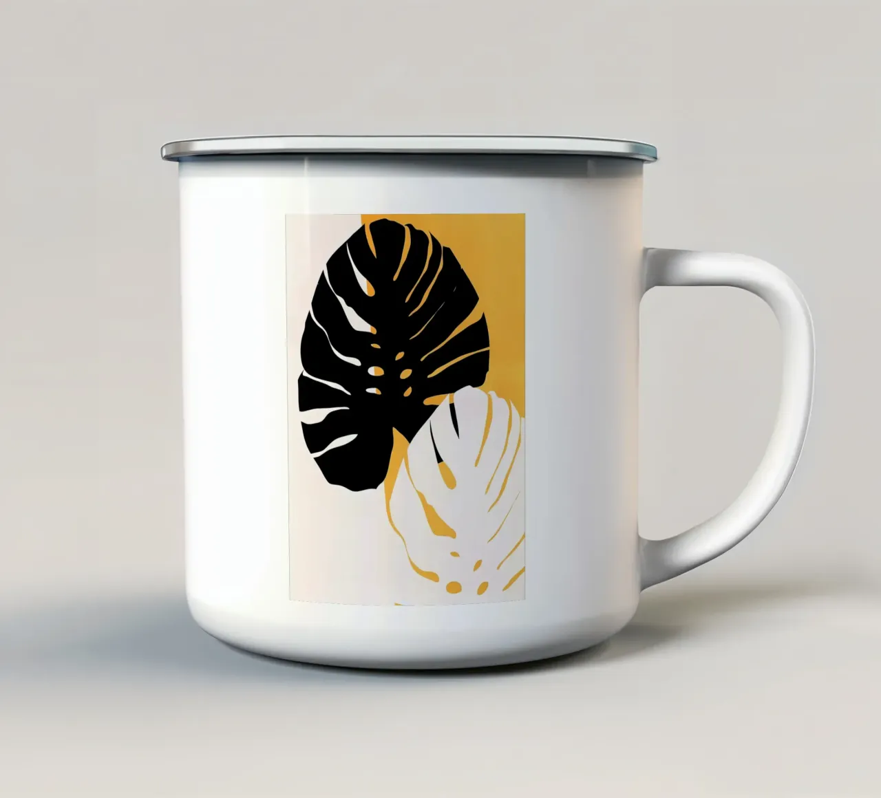 Foglie di Monstera tazza in smalto da mitom