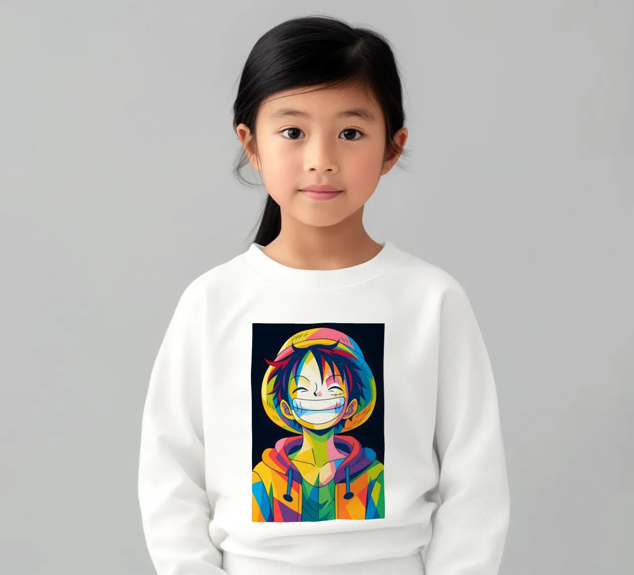 Monkey d Luffy grande sorriso pop art felpa bambino da BONANZA