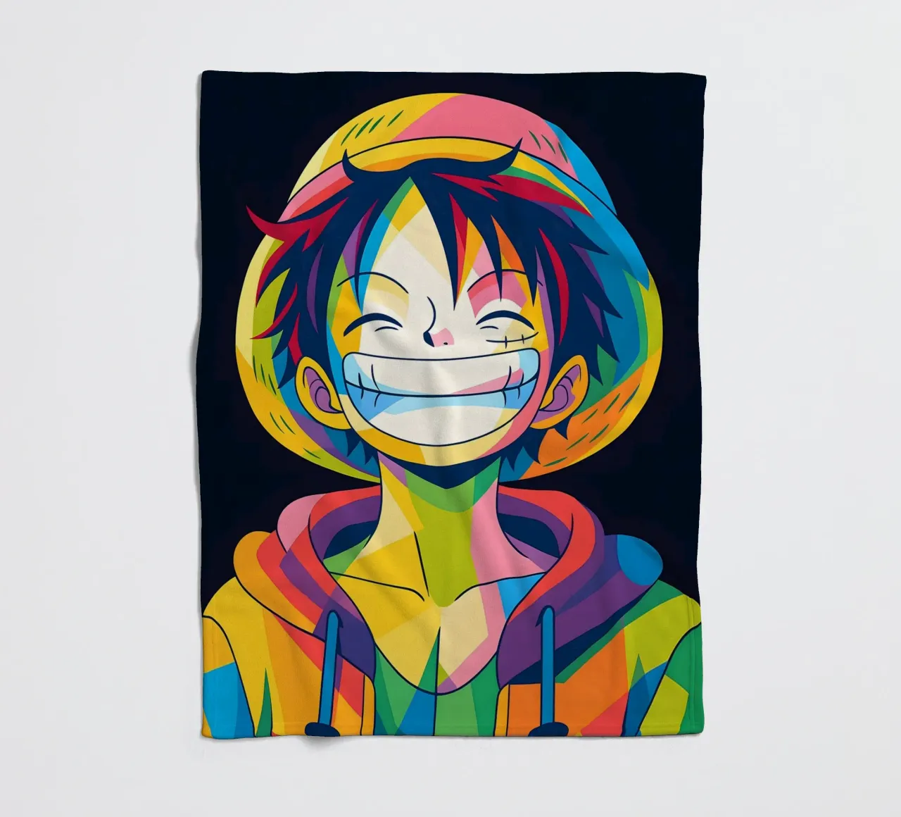 Monkey d Luffy grande sorriso pop art coperta in pile da BONANZA