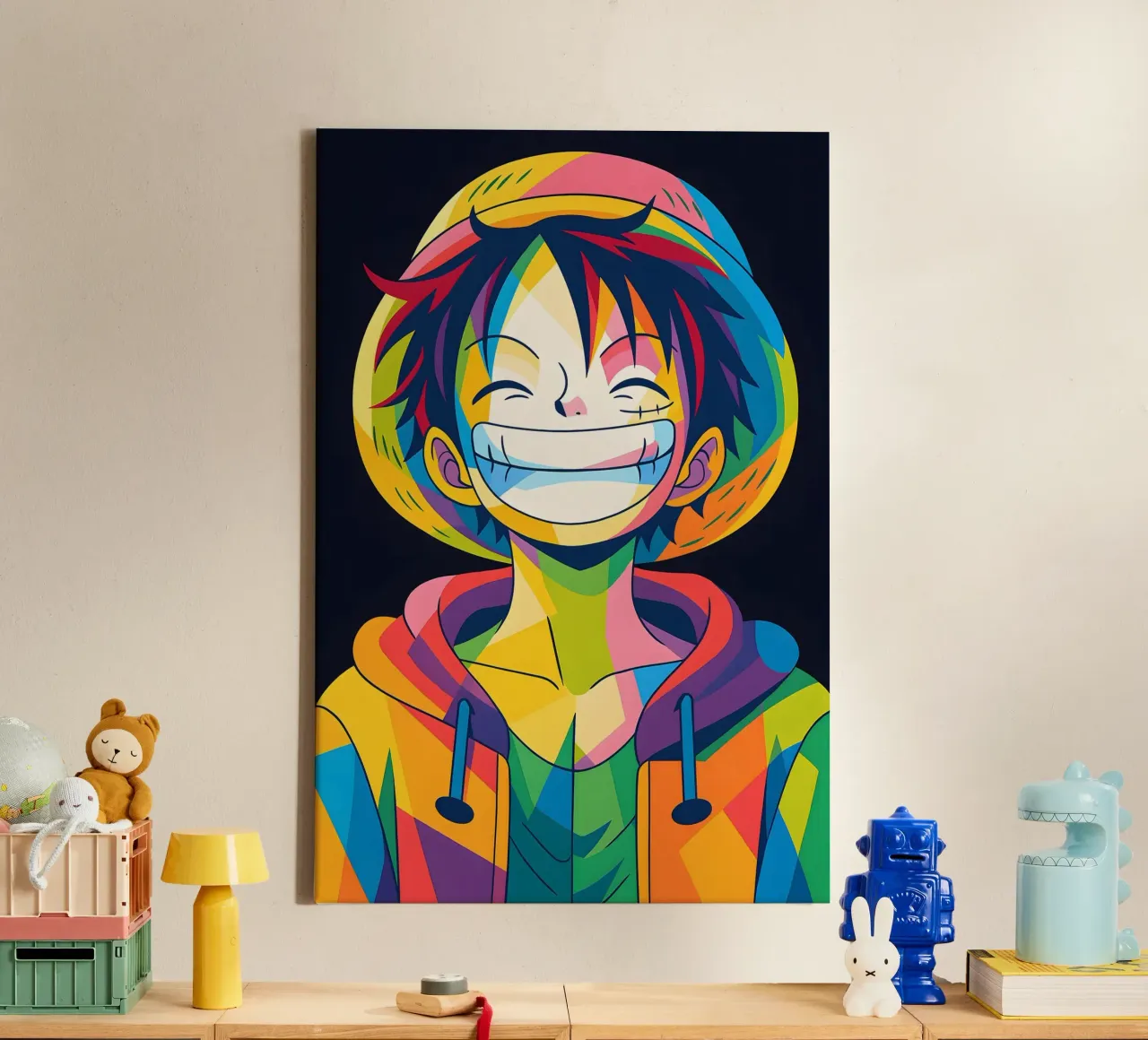 Monkey d Luffy big smile pop art canvas by BONANZA
