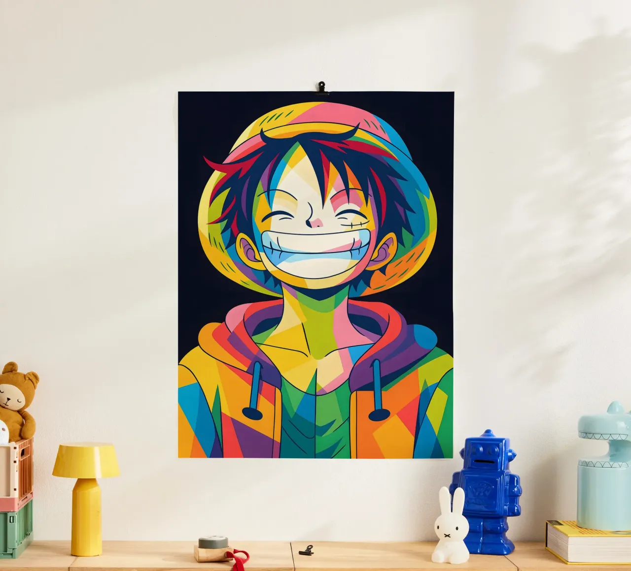 Monkey d Luffy grande sorriso pop art carta hahnemühle da BONANZA