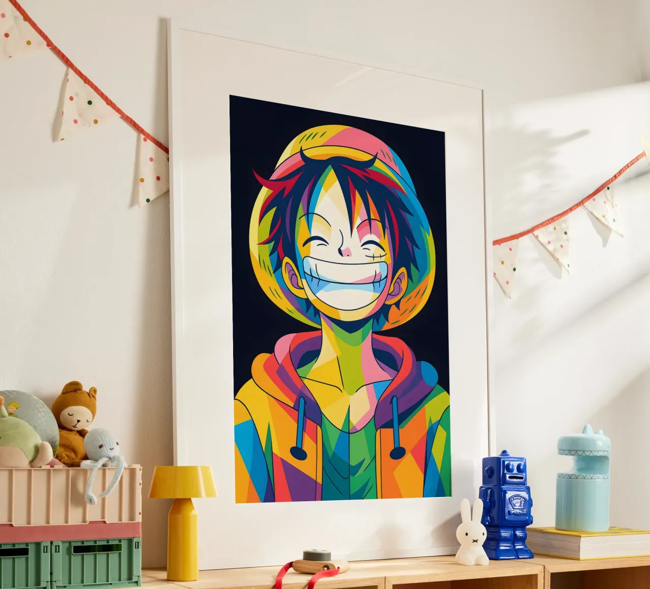 Monkey d Luffy grande sorriso pop art carta hahnemühle da BONANZA