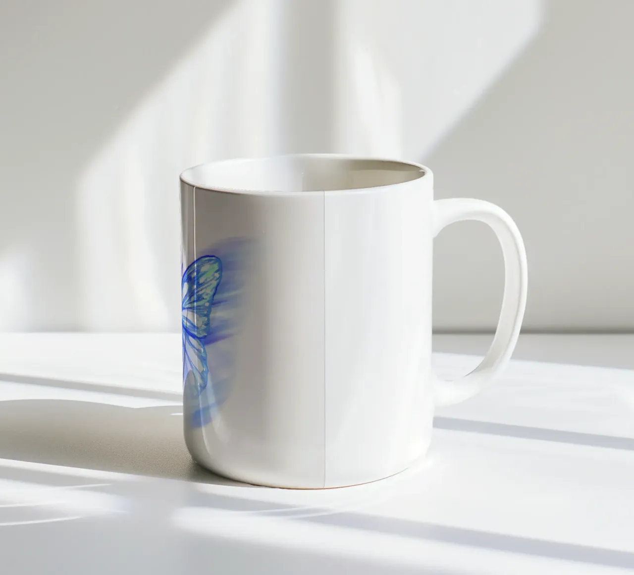 Electric Blue Butterfly - Abstract Aura Spirit Art ceramic mug by NorwesClub