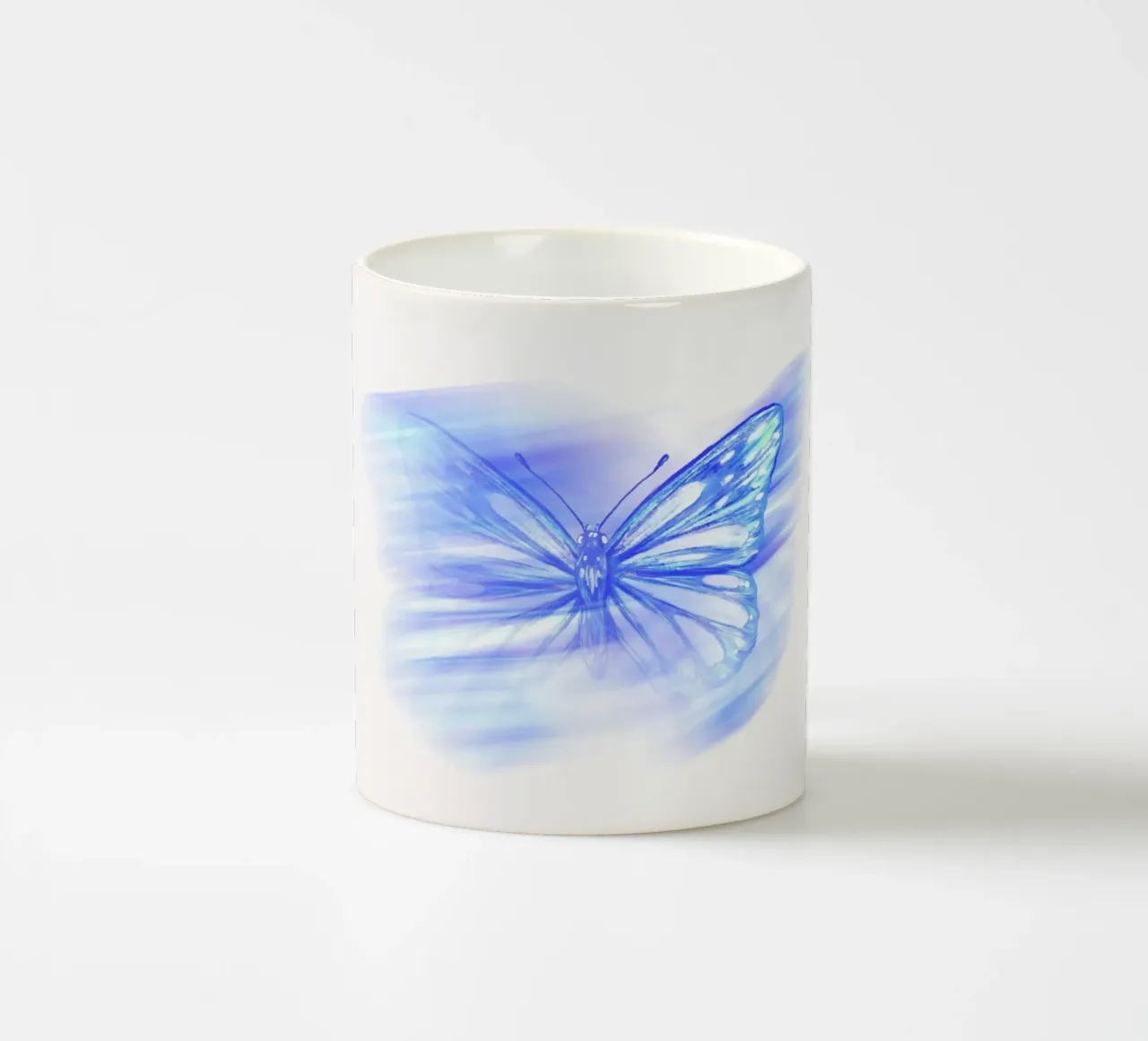 Electric Blue Butterfly - Abstract Aura Spirit Art ceramic mug by NorwesClub