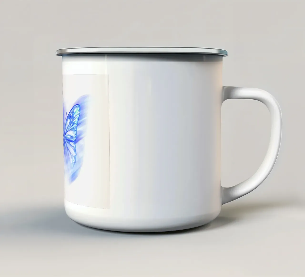 Electric Blue Butterfly - Abstract Aura Spirit Art enamel mug by NorwesClub
