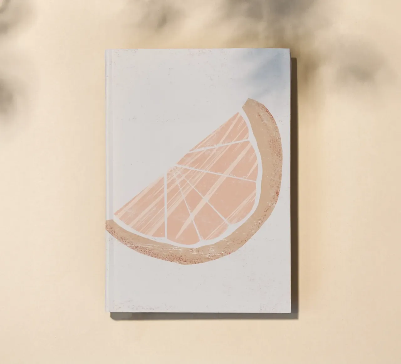 Tranche de pamplemousse minimaliste - Art fruitier rose pastel carnet de notes de NorwesClub