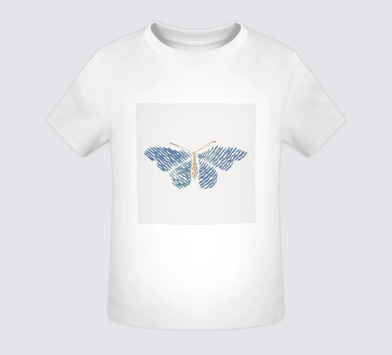 Abstract Blue Stripe Butterfly - Modern Minimalist Art baby t-shirt by NorwesClub
