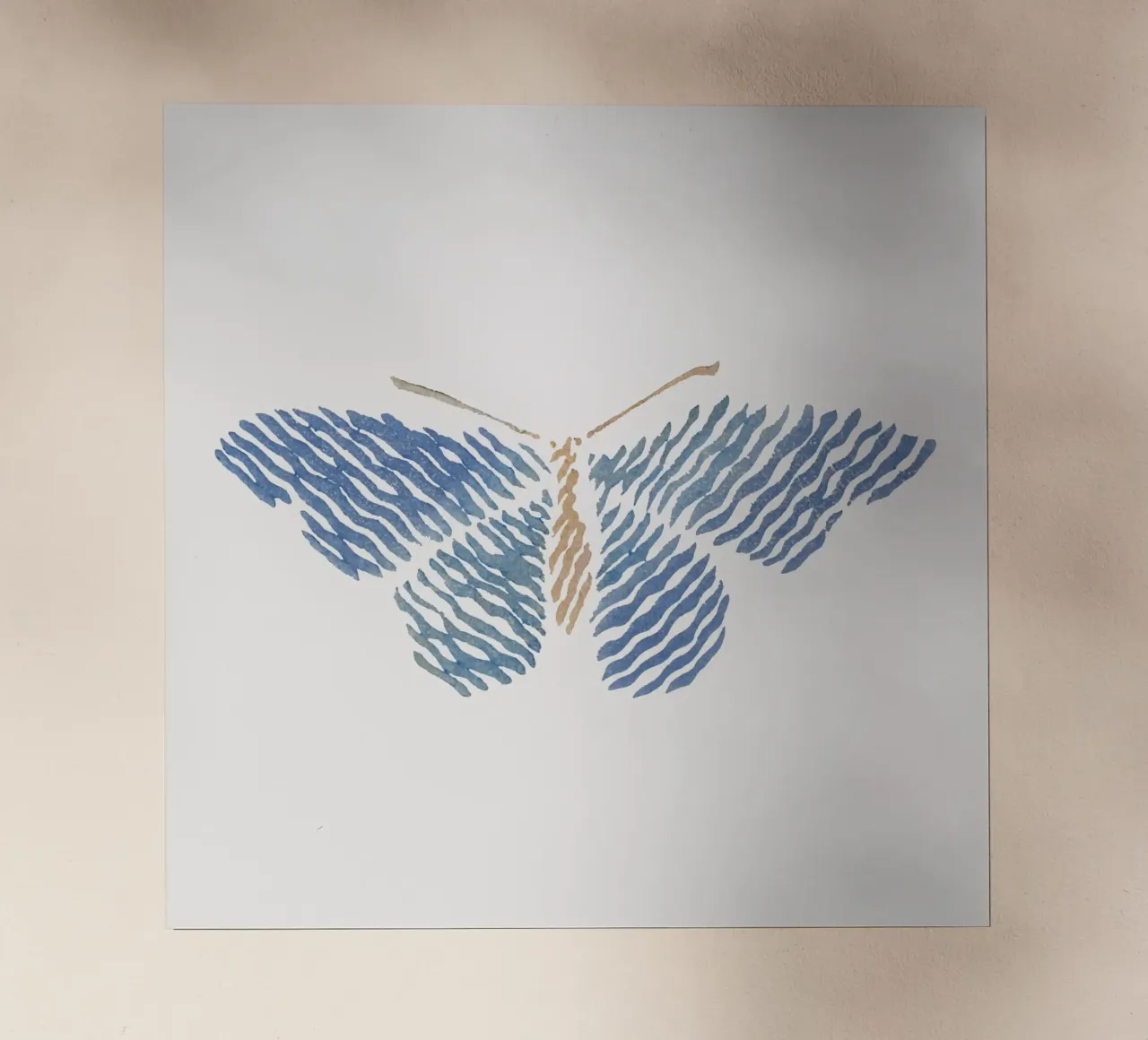 Abstract Blue Stripe Butterfly - Modern Minimalist Art backlit film by NorwesClub
