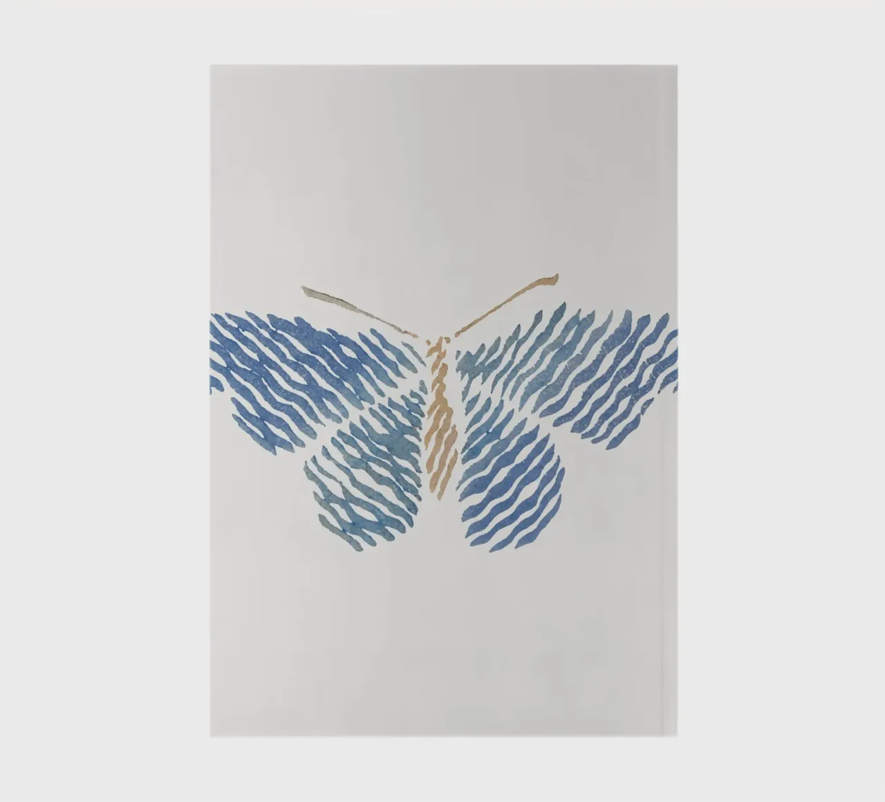 Papillon abstrait à rayures bleues - Art moderne minimaliste carnet de notes de NorwesClub