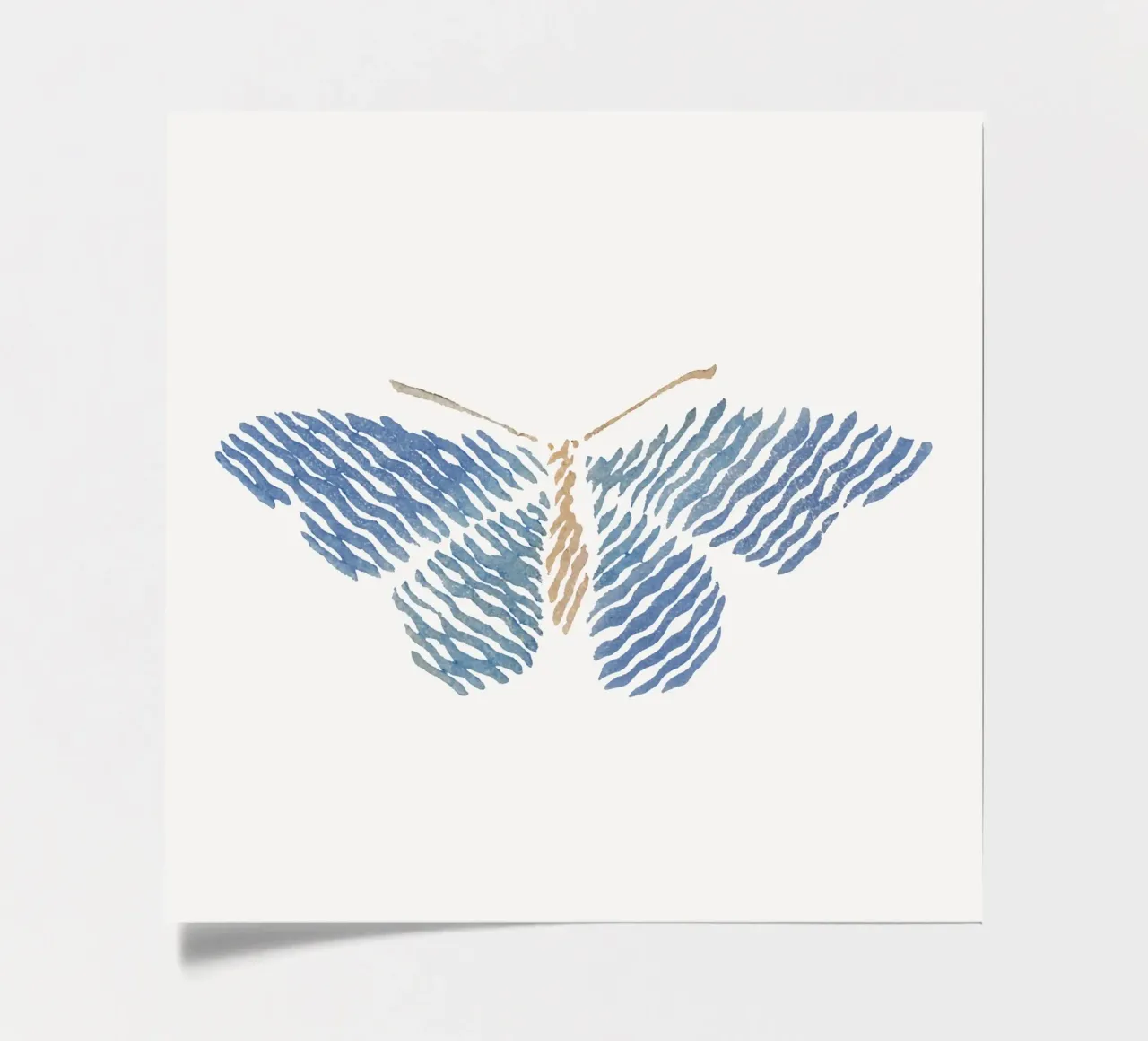 Abstract Blue Stripe Butterfly - Modern Minimalist Art sticker sheet by NorwesClub