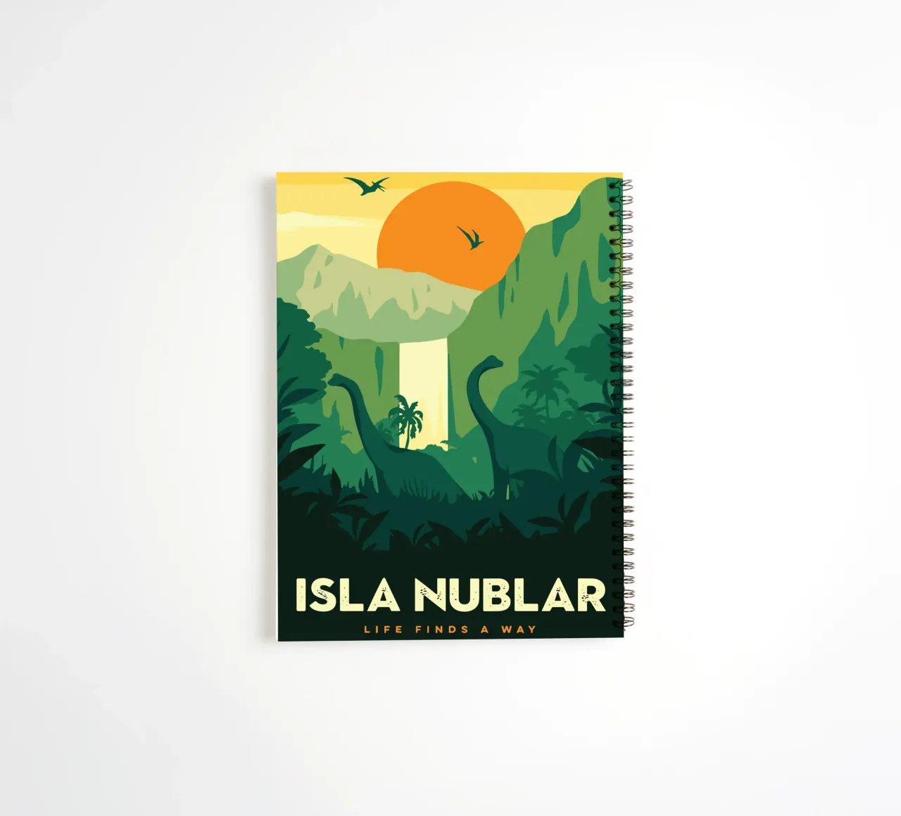 Isla Nublar Life Find A Way spiral notebook by Alice Slatera