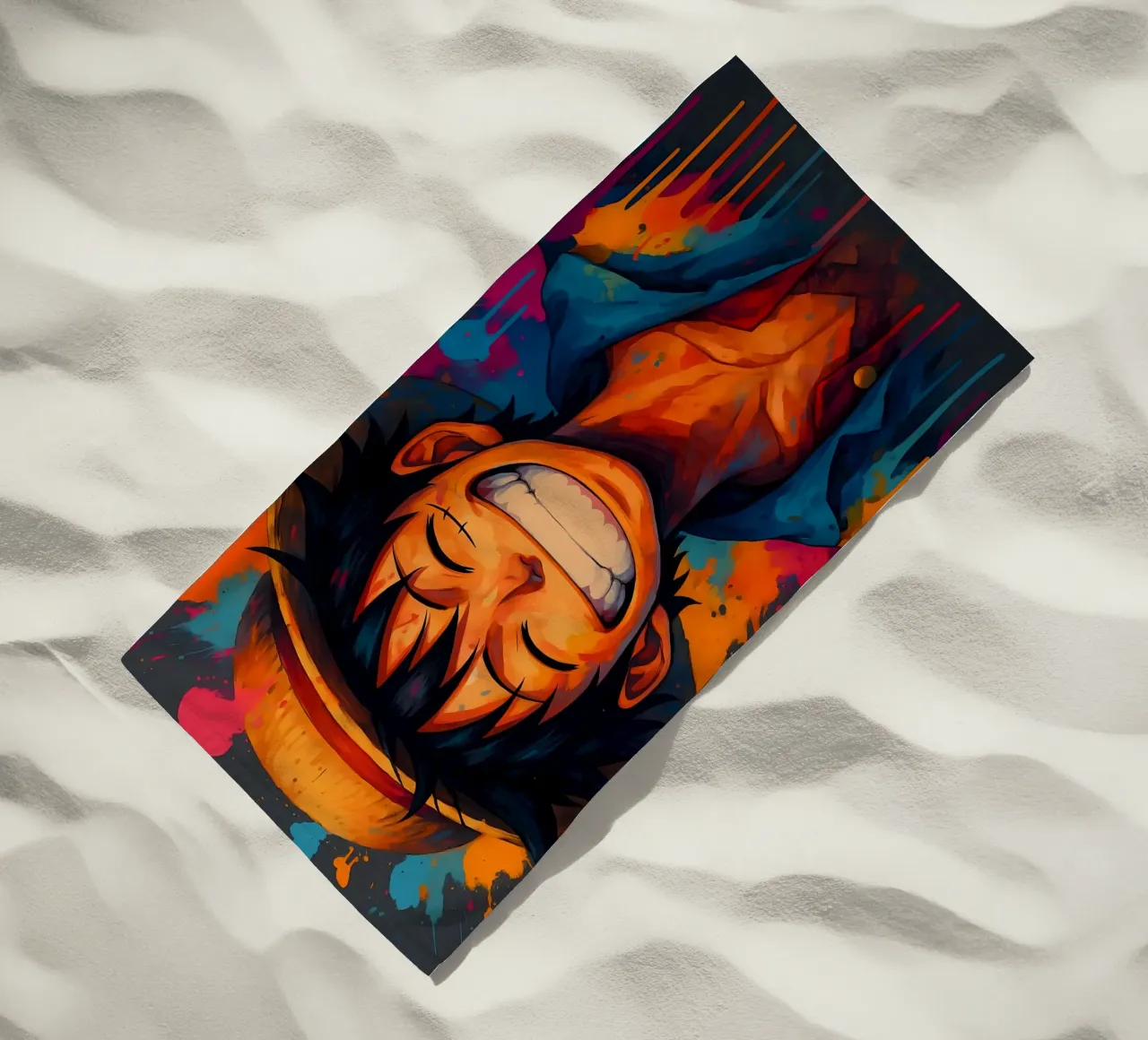 Monkey d Luffy grande sorriso wathercolor telo mare da BONANZA