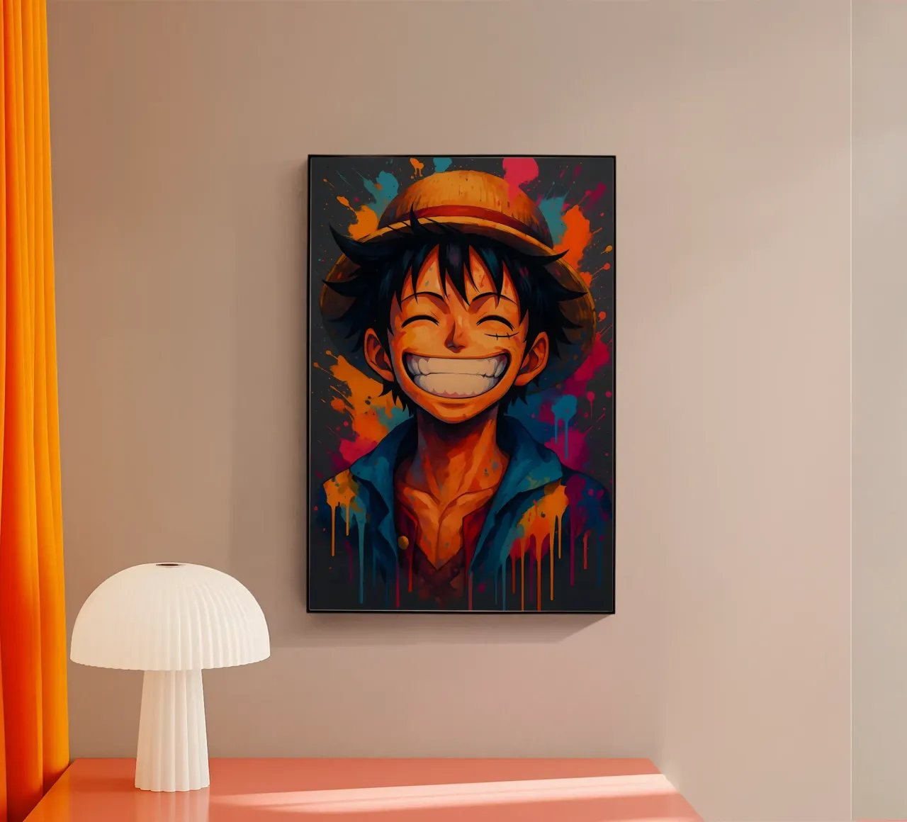 Monkey d Luffy grande sorriso wathercolor plexiglass da BONANZA