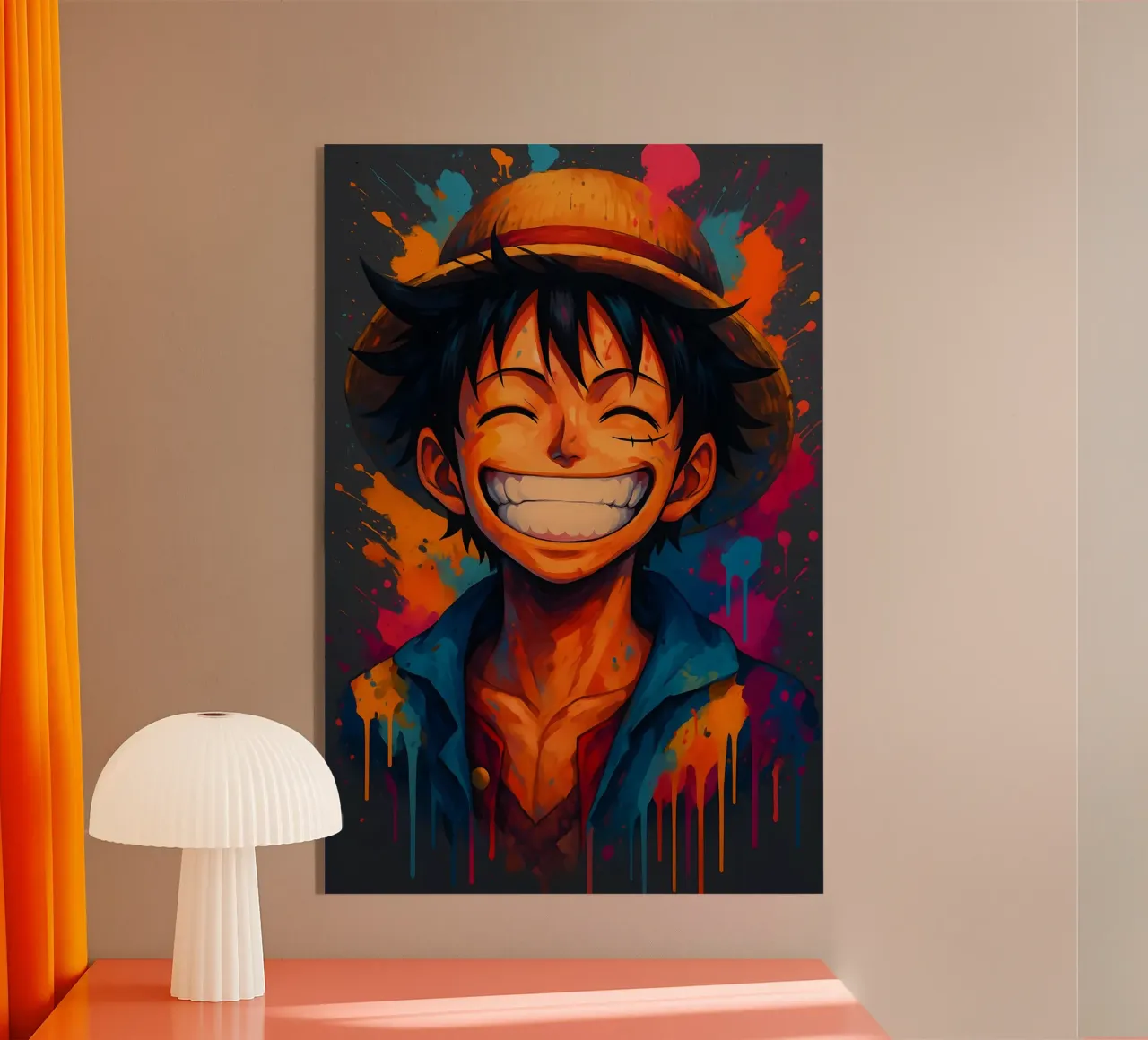 Monkey d Luffy grande sorriso wathercolor plexiglass da BONANZA