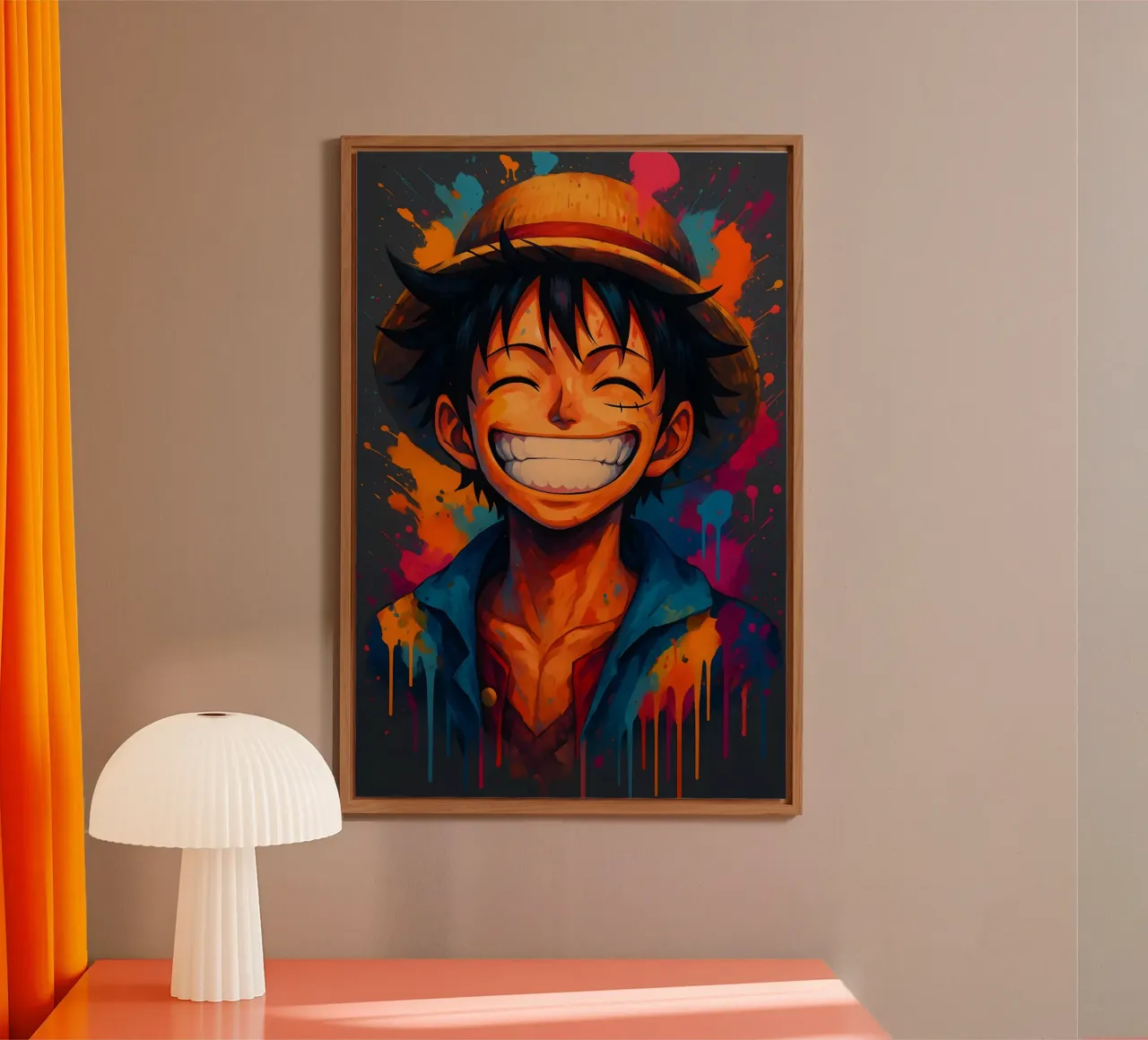 Monkey d Luffy grande sorriso wathercolor alluminio dibond da BONANZA