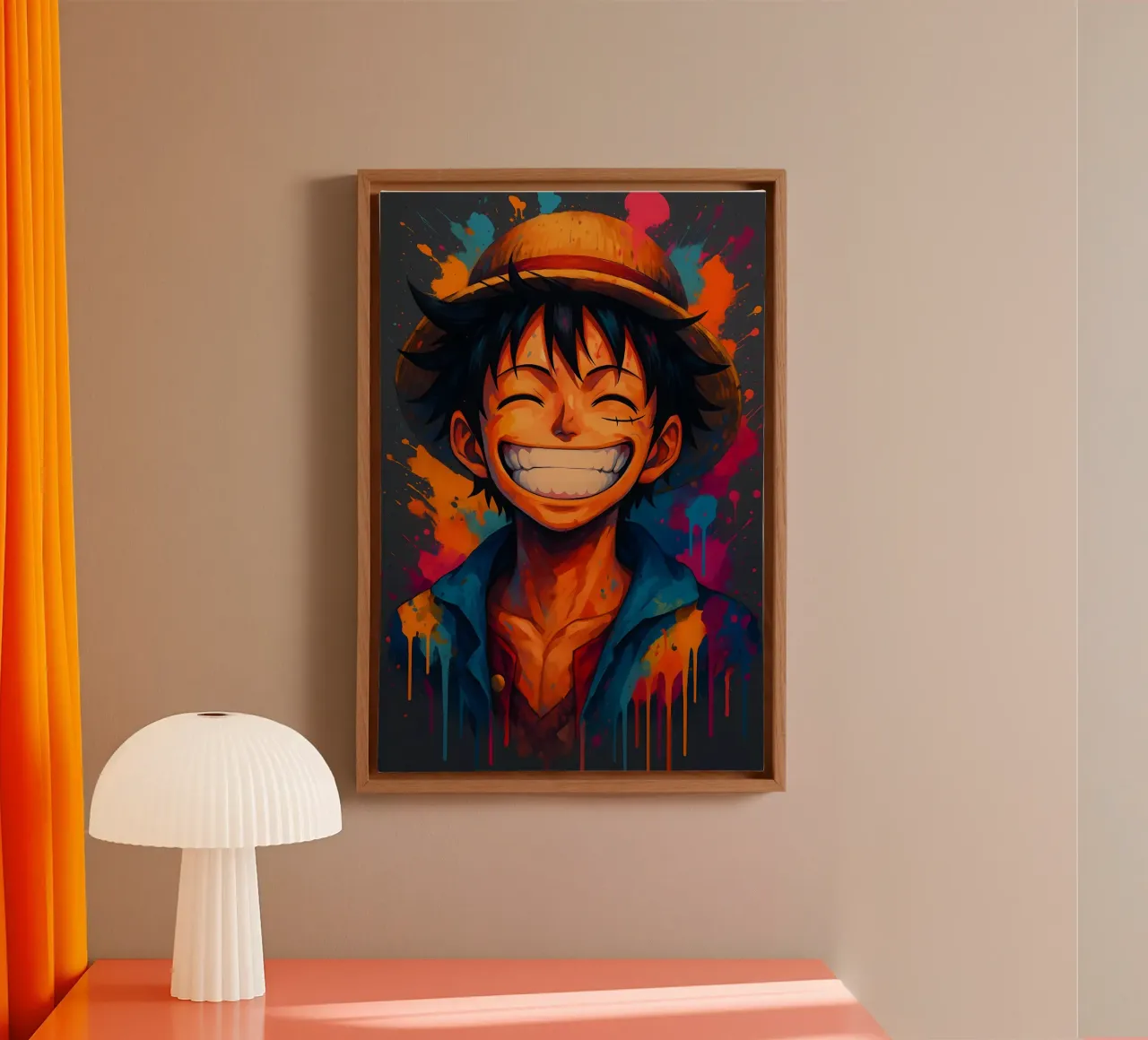 Monkey d Luffy big smile wathercolor canvas by BONANZA