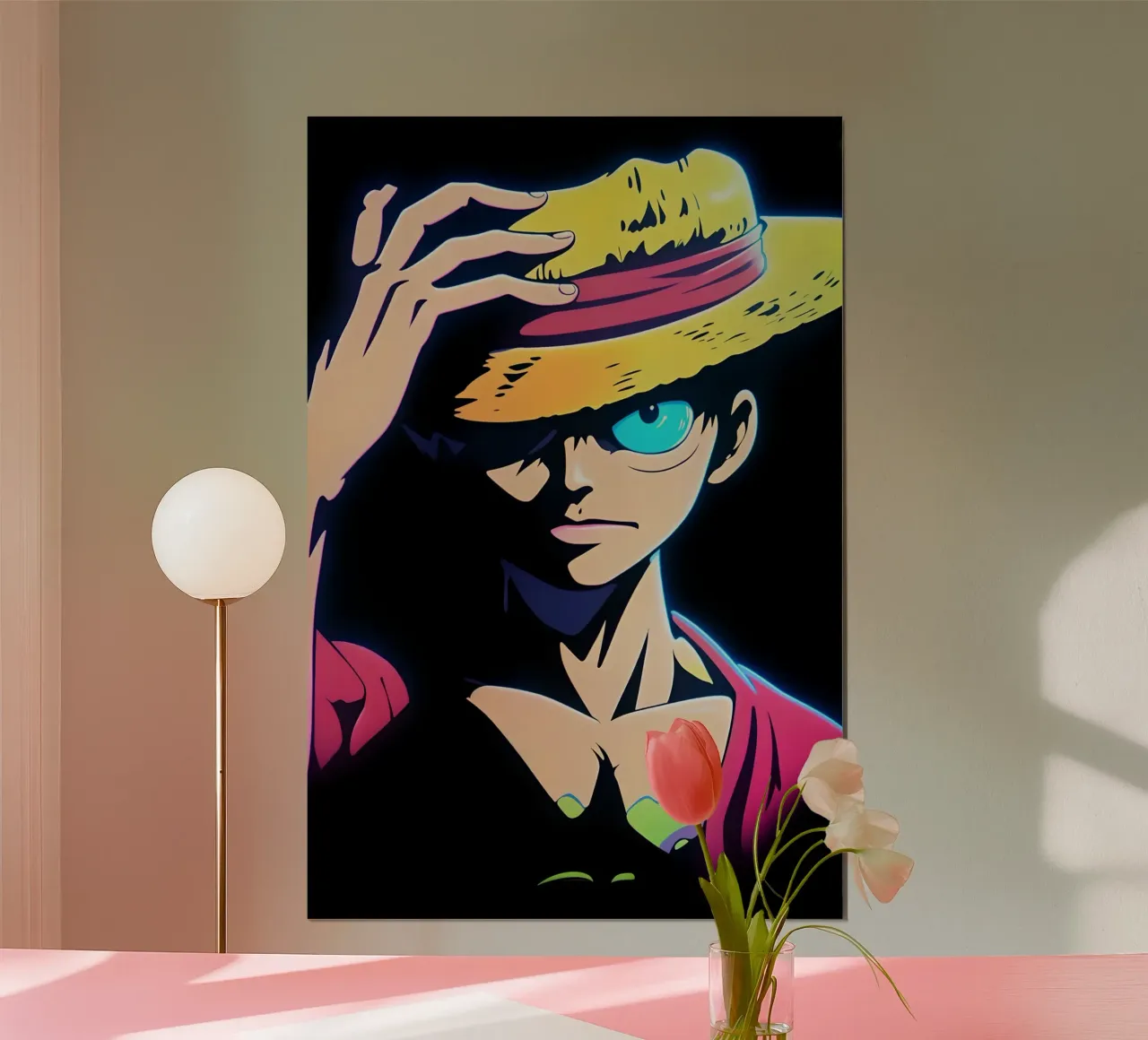 Monkey d Luffy neon scuro carta hahnemühle da BONANZA