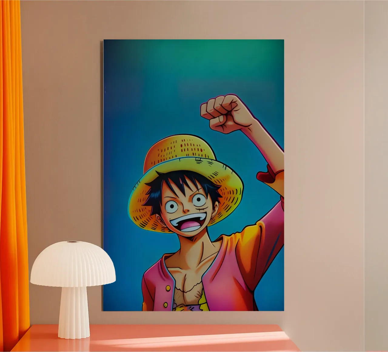 Scimmia d Luffy wpap neon alluminio dibond da BONANZA