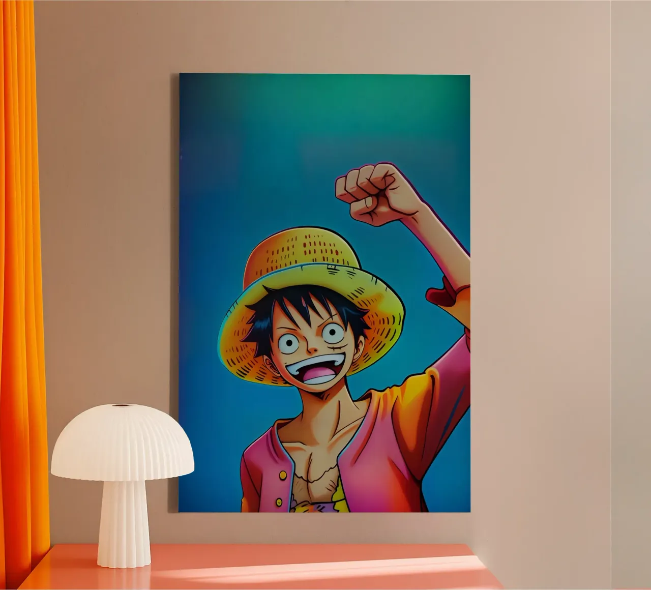 Monkey d Luffy wpap neon canvas by BONANZA