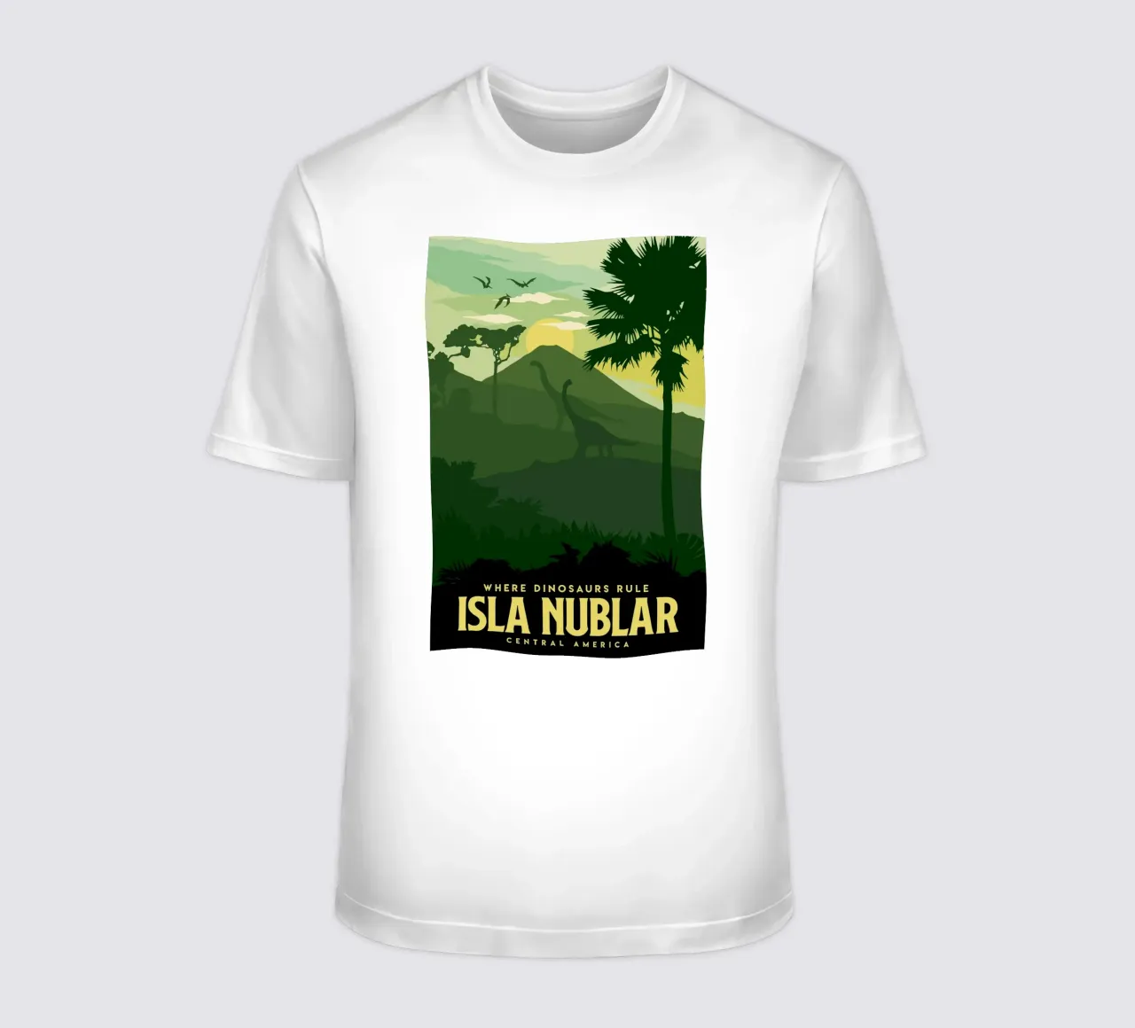 Dove regnano i dinosauri Isla Nublar t-shirt da Alice Slatera