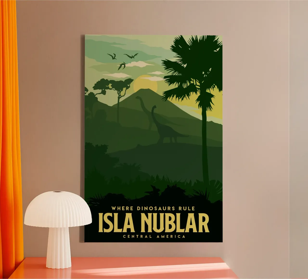 Waar dinosaurussen heersen Isla Nublar canvas met Baklijst van Alice Slatera