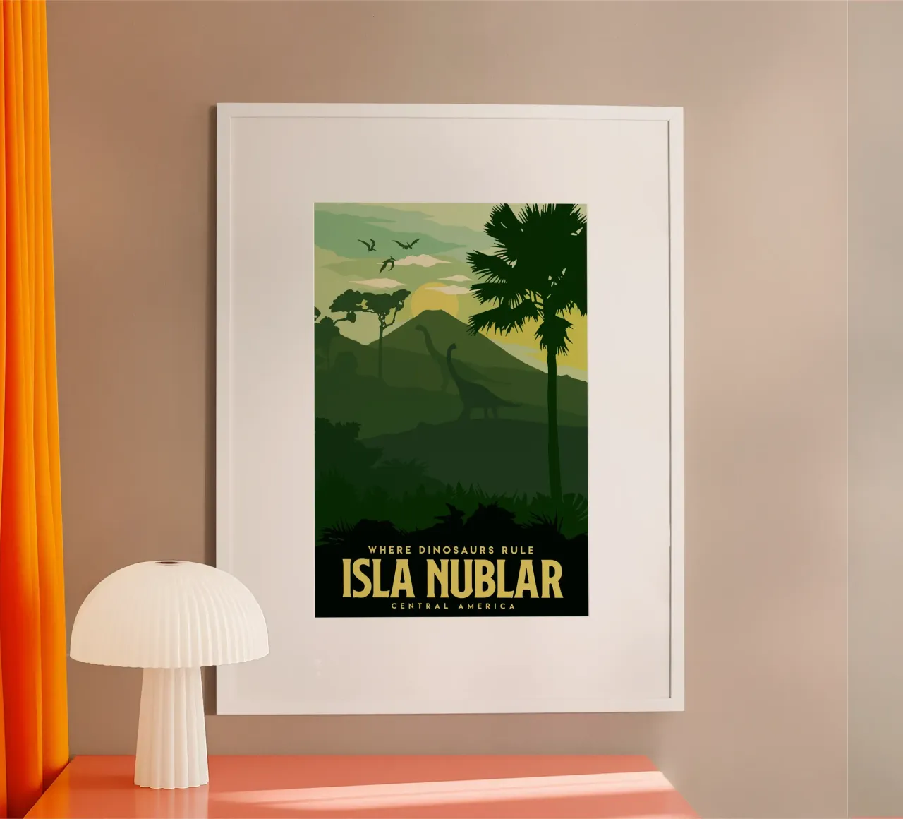 Dove regnano i dinosauri Isla Nublar carta hahnemühle da Alice Slatera