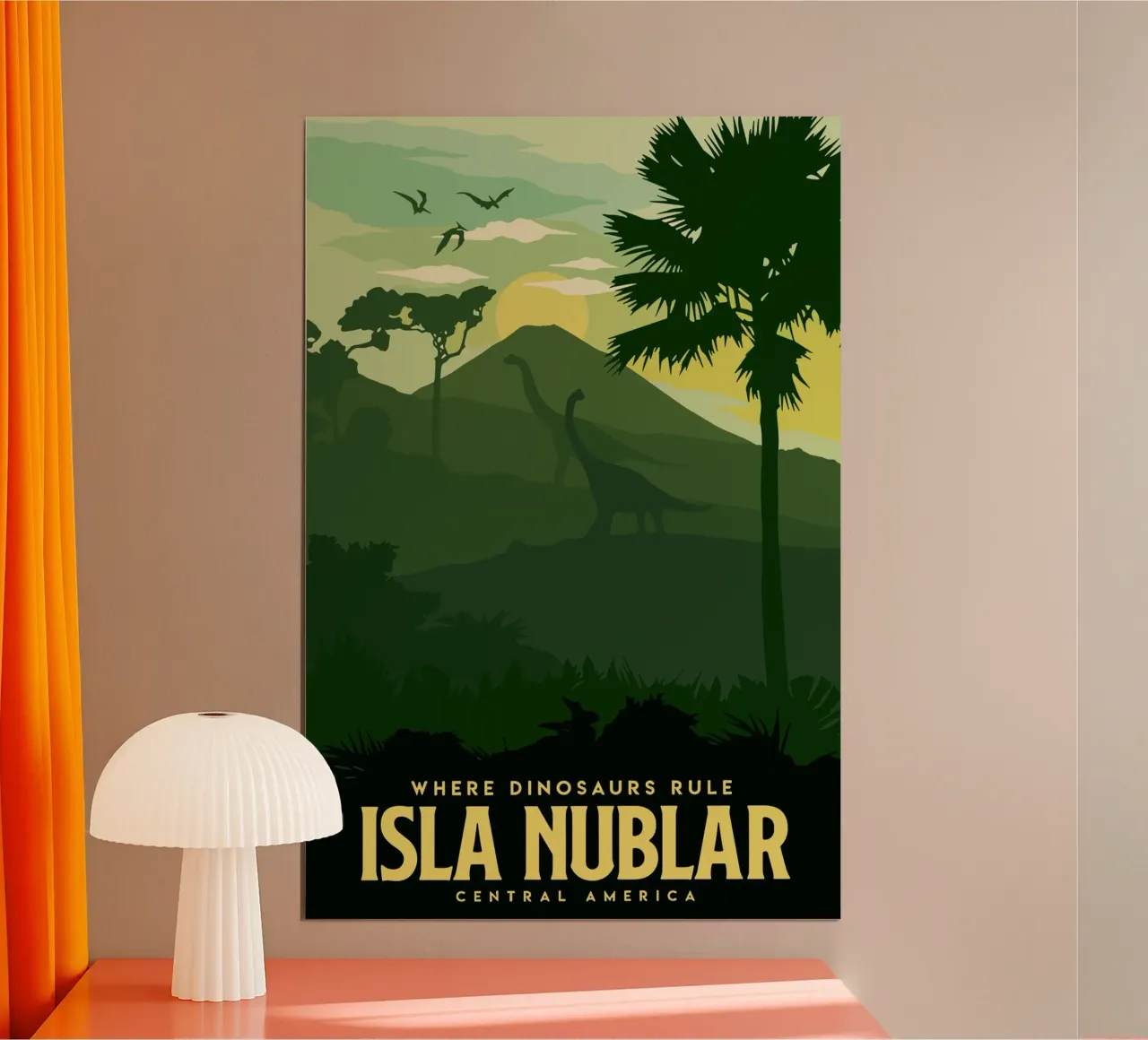 Dove regnano i dinosauri Isla Nublar carta hahnemühle da Alice Slatera
