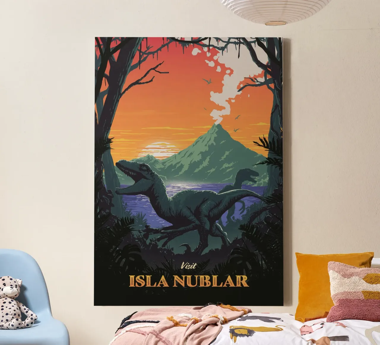 Bezoek Isla Nublar canvas met Baklijst van Alice Slatera