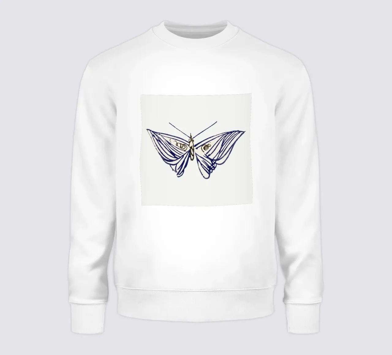 Ink Line Butterfly - Minimalist Japanese Art Print sweatshirt by NorwesClub