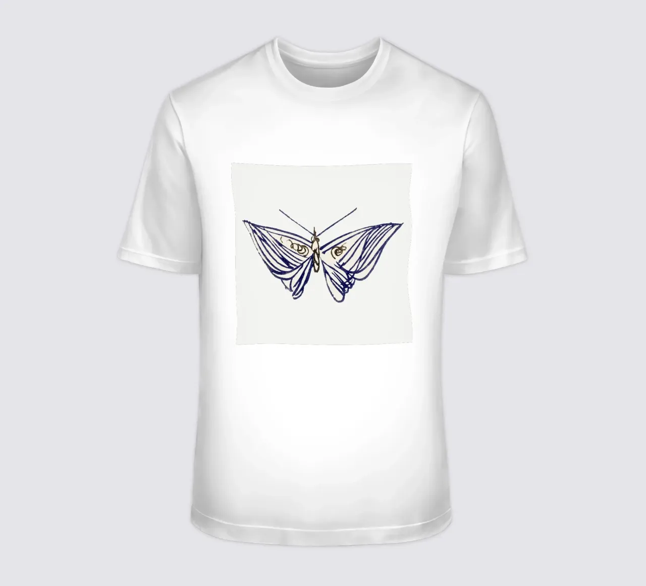 Papillon au trait d'encre - Minimalist Japanese Art Print t-shirt de NorwesClub