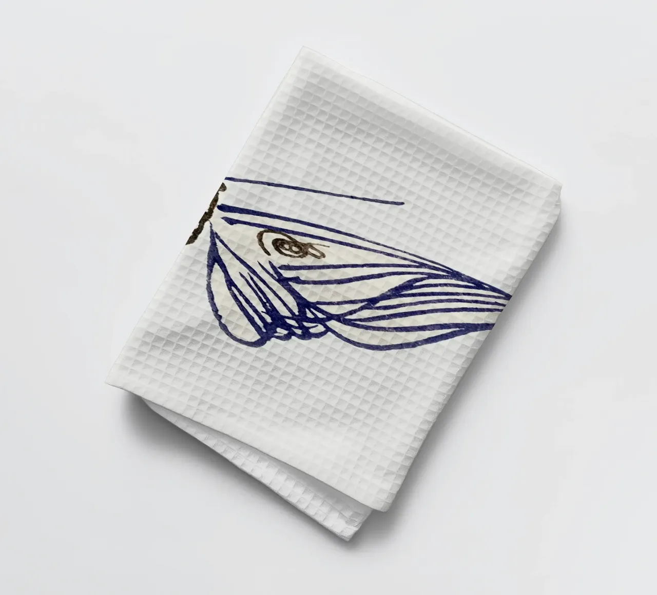 Papillon au trait d'encre - Minimalist Japanese Art Print torchon de NorwesClub