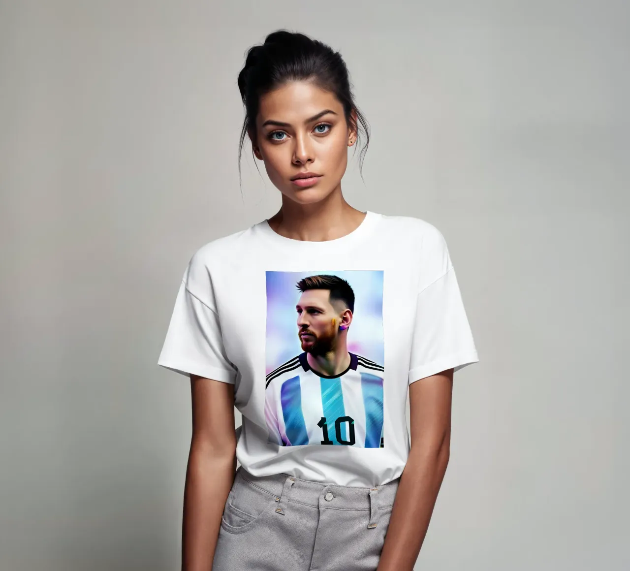 Messi potrait Argentine néon t-shirt de BONANZA