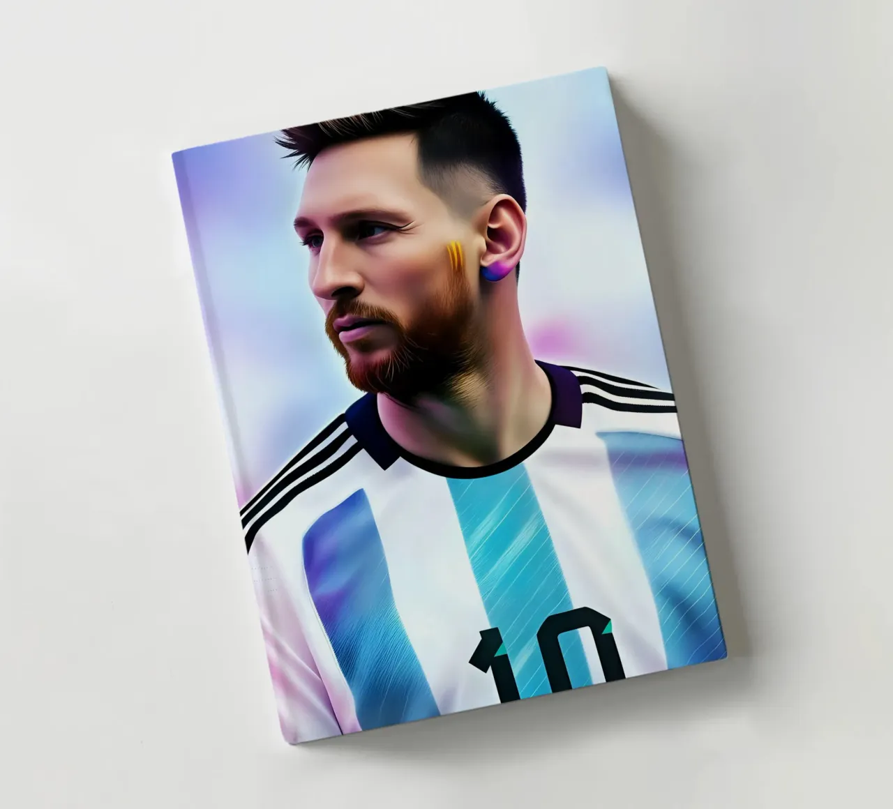 Messi potrait Argentina neon notebook by BONANZA