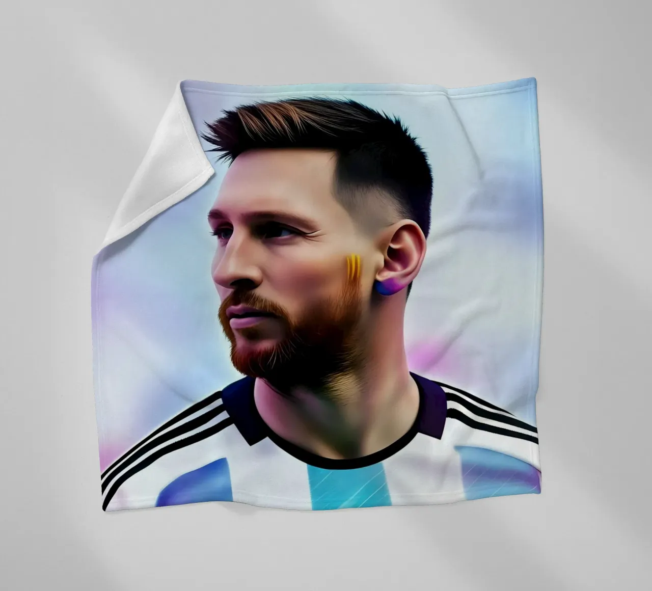 Messi potrait Argentine néon plaid polaire de BONANZA