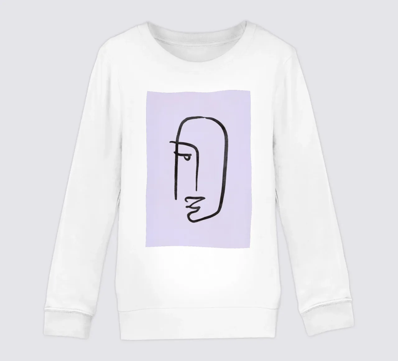 Volto astratto minimalista - Ritratto moderno d'arte lineare felpa bambino da NorwesClub