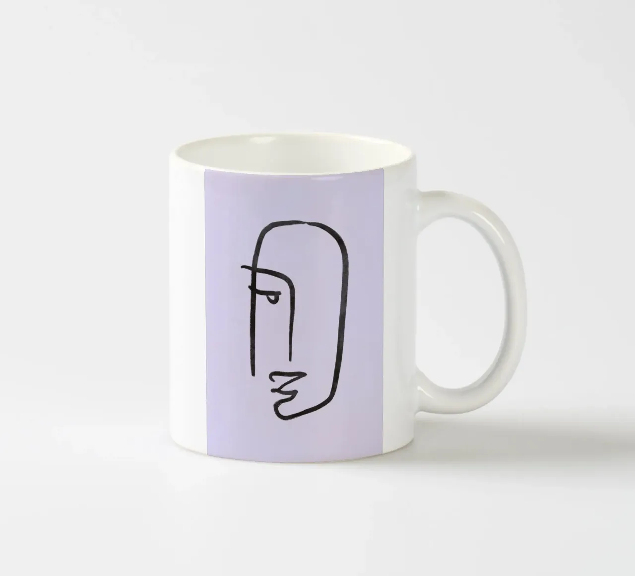 Minimalist Abstract Face - Modern Line Art Portrait ceramic mug by NorwesClub