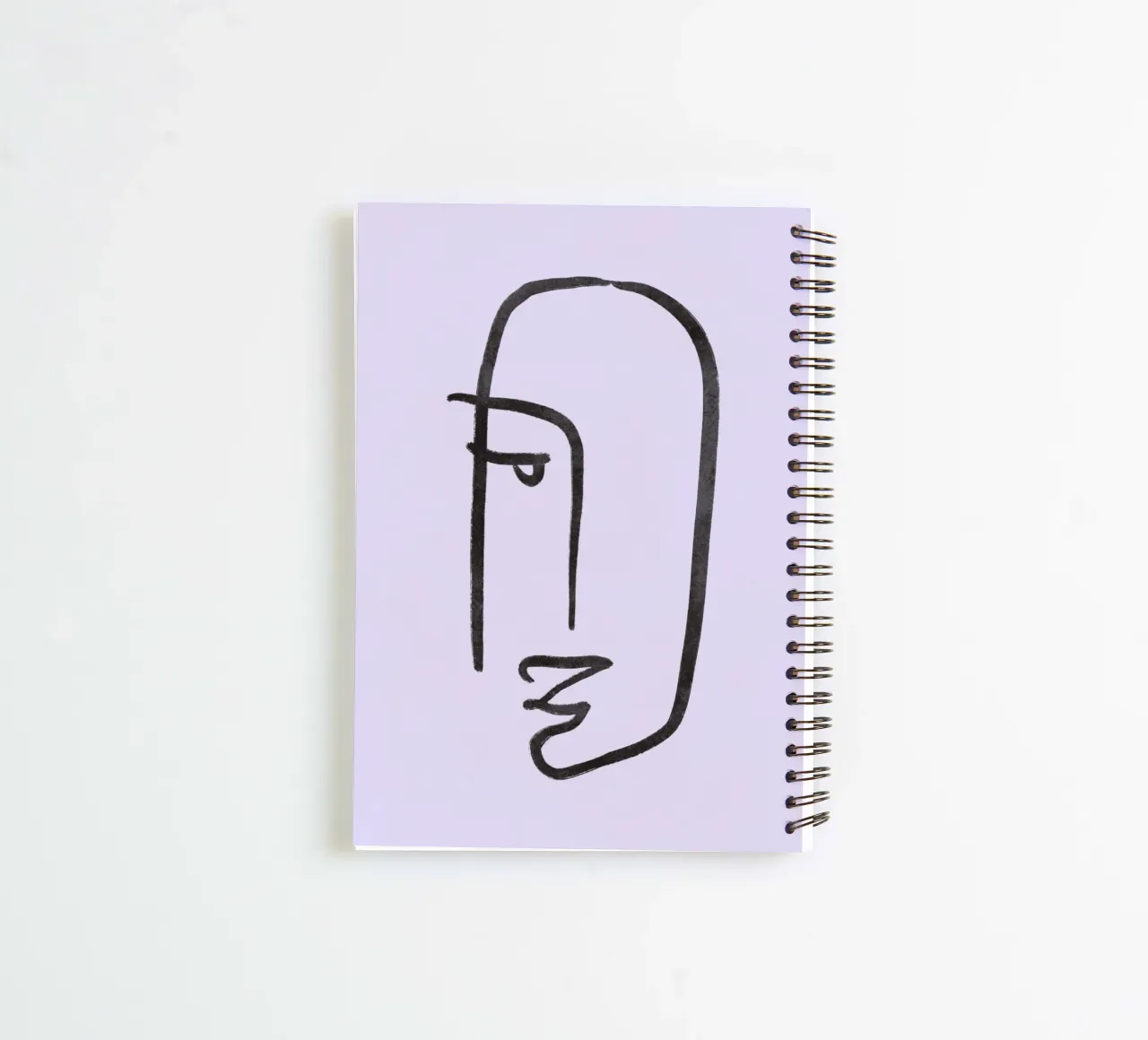 Minimalist Abstract Face - Modern Line Art Portrait spiral notebook by NorwesClub