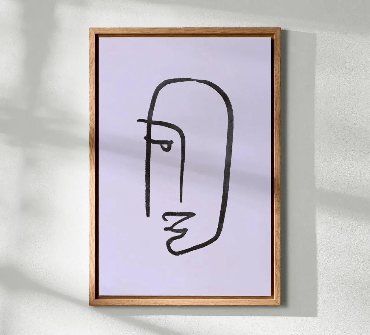 Minimalist Abstract Face - Modern Line Art Portrait canvas by NorwesClub