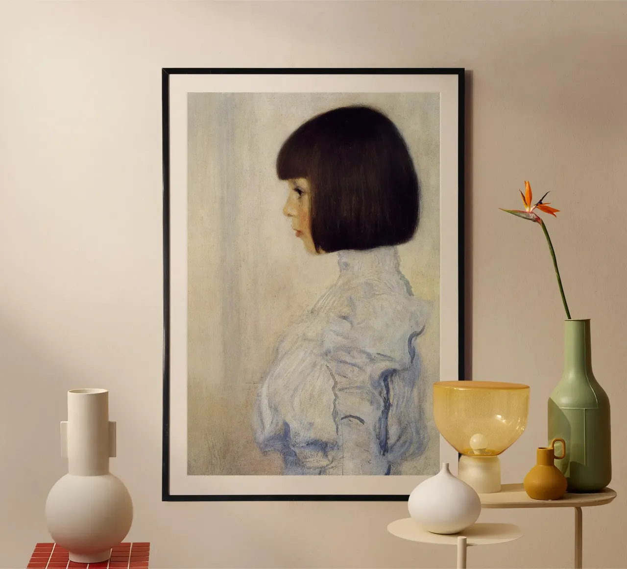 Studio su Adele Bloch-Bauer I di Gustav Klimt - Ritratto moderno poster con telaio in plastica da NorwesClub