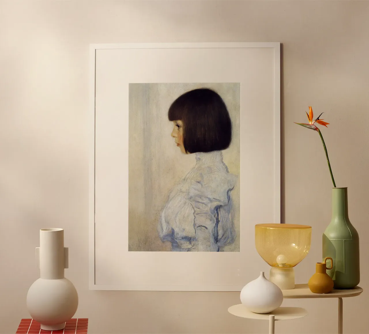 Studio su Adele Bloch-Bauer I di Gustav Klimt - Ritratto moderno poster con telaio in plastica da NorwesClub