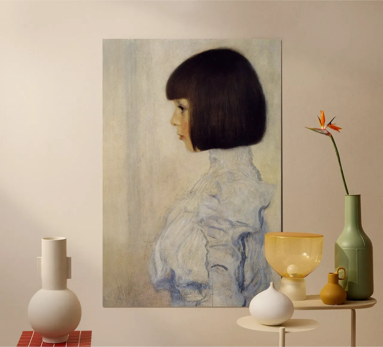 Studio su Adele Bloch-Bauer I di Gustav Klimt - Ritratto moderno poster con telaio in plastica da NorwesClub