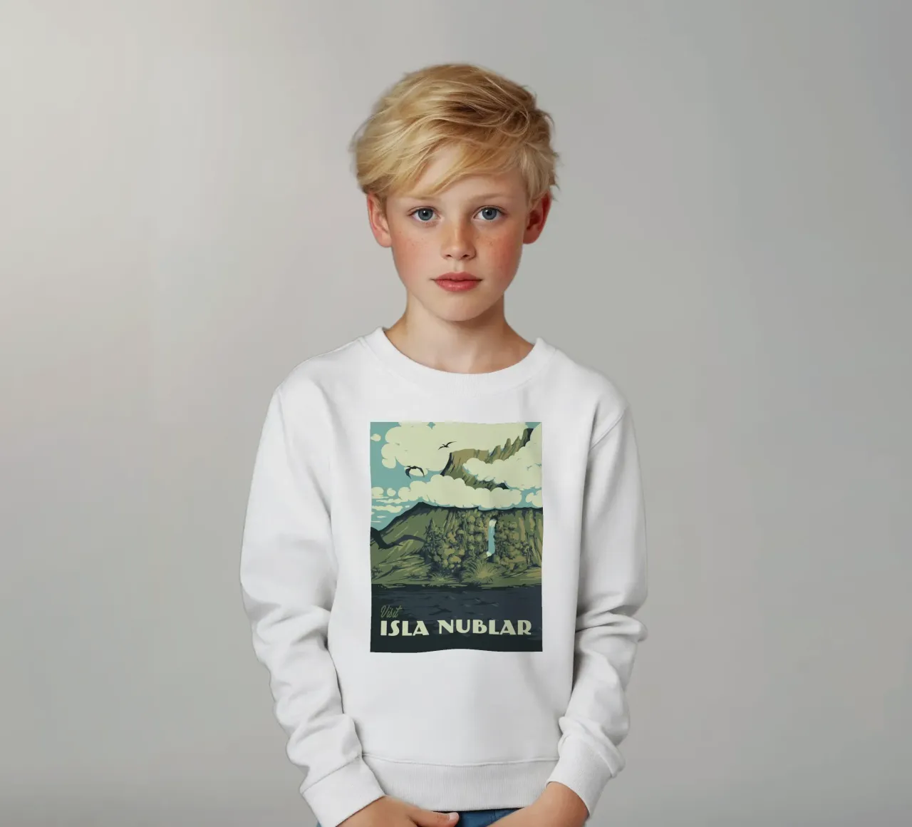 Viaggio Isla Nublar felpa bambino da Alice Slatera