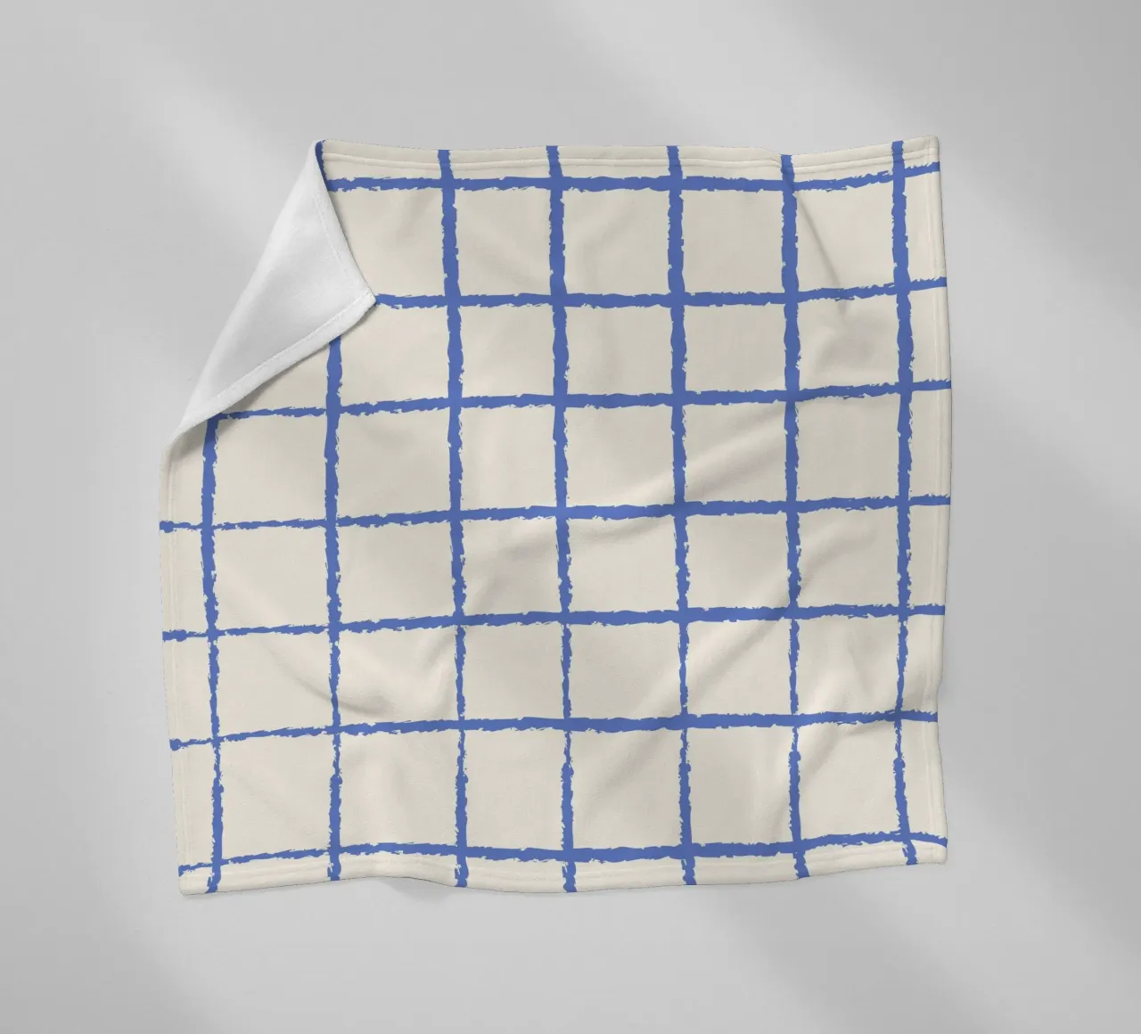 Griglia blu disegnata a mano - Modello astratto moderno e minimalista coperta in pile da NorwesClub