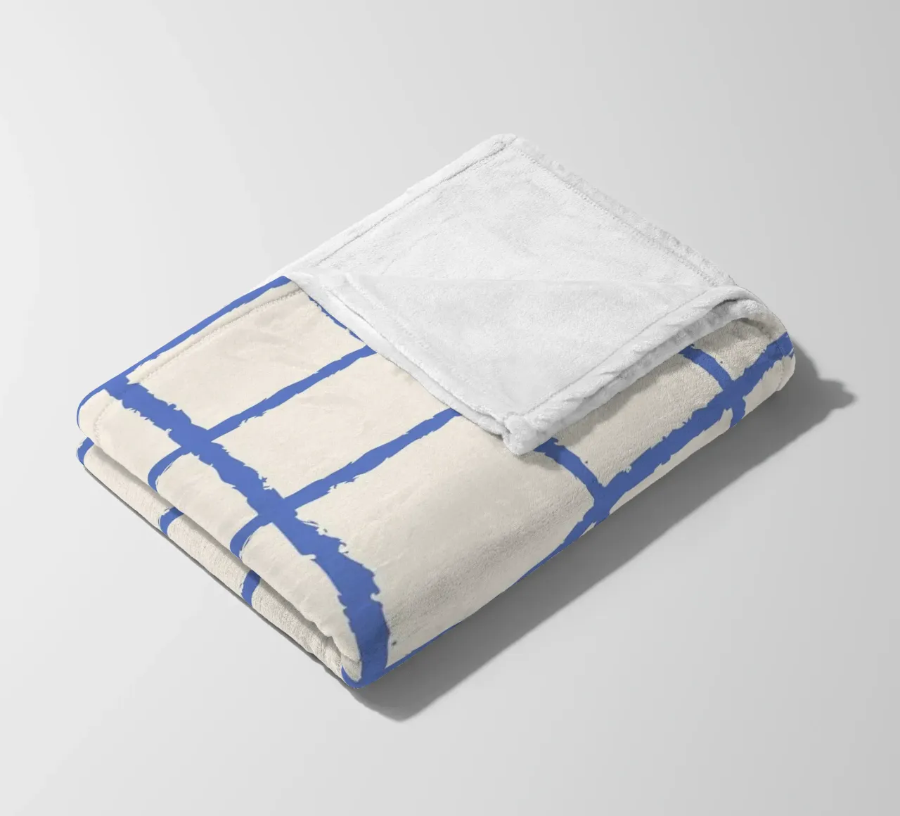 Griglia blu disegnata a mano - Modello astratto moderno e minimalista coperta in pile da NorwesClub