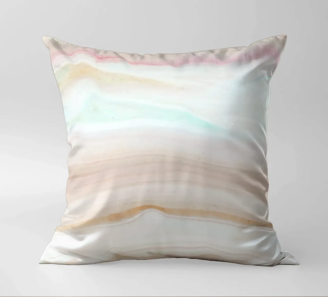 Soft Pastel Agate Swirl - Abstract Fluid Art Print decorative cushion by NorwesClub