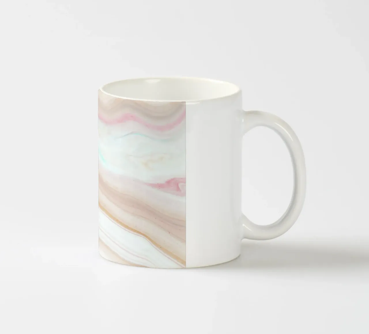 Zachte Pastel Agaat Werveling - Abstracte Vloeibare Kunstdruk keramische mok van NorwesClub